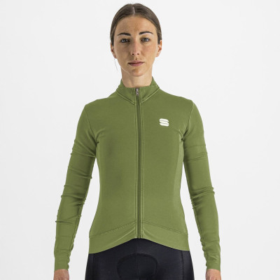 Přechodný cyklistický dámský dres Sportful Monocrome Thermal zelený