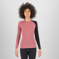 Karpos Dinamico Merino 130 damsky dres s dlhym rukavom ruzovy na postave 
