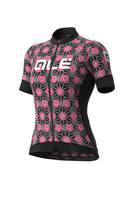 Letní cyklistický dres dámský Alé PRS Garda Lady černý/růžový