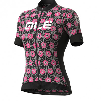 Letní cyklistický dres dámský Alé PRS Garda Lady černý/růžový