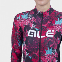 Zateplený cyklistický dres Ale Cycling dámský PR-R Amazzonia čierny/ružový