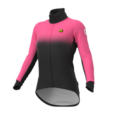 Zimní cyklistická bunda ALÉ dámská PR-S GRADIENT černá/růžová