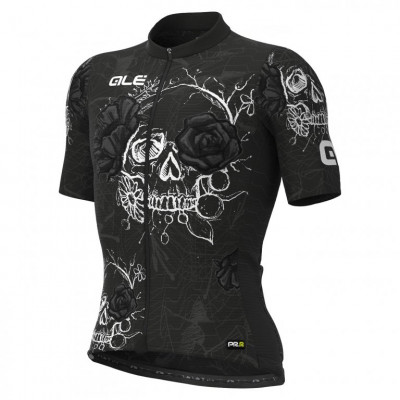 Letní cyklistický dres pánský ALÉ PRR SKULL černý