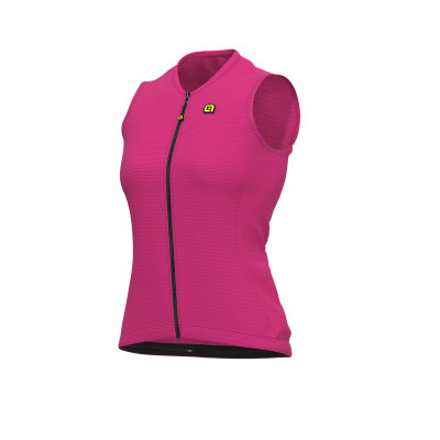 Letní cyklistický dámský dres bez rukávů Alé Cycling Solid Color Block růžový