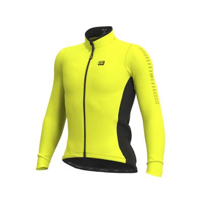 Zateplený cyklistický dres pánský Ale Cycling Solid Fondo fluo žlutý
