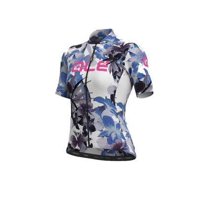 Letní cyklistický dres dámský ALÉ SOLID BOUQUET LADY bíly
