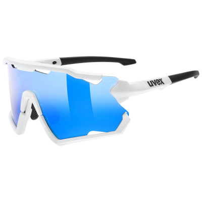 Sportovní sluneční brýle Uvex Sportstyle 228 bílé/modré + transparentní sklo Cat. 0