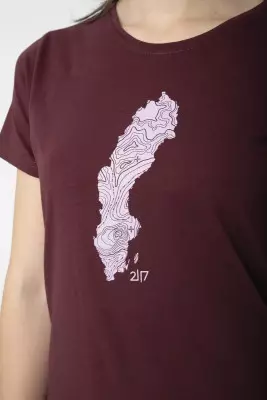 2117 of Sweden Apelviken dámské tričko, Dark Plum XXL