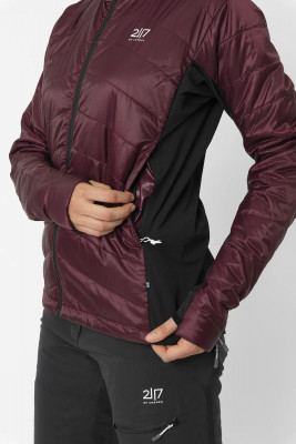 2117 of Sweden Kruppa dámská hybridní bunda s kapucí, Dark Plum XS
