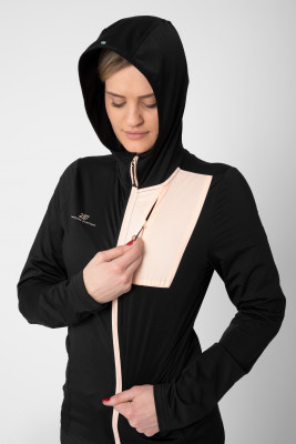 2117 of Sweden SKOGES dámská powerstretch mikina s kapucí, navy XL