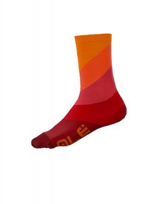 Letní cyklistické ponožky ALÉ DIAGONAL DIGITOPRESS SOCKS oranžové