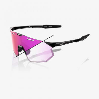 Cyklistické brýle 100% Hypercraft SQ - Gloss Black - Photochromic Purple Mirror