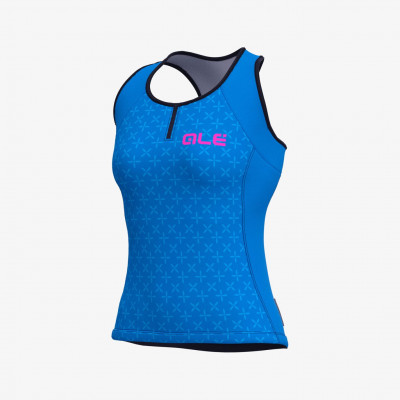 Letní cyklistický dres dámský ALÉ SOLID HELIOS LADY modrý