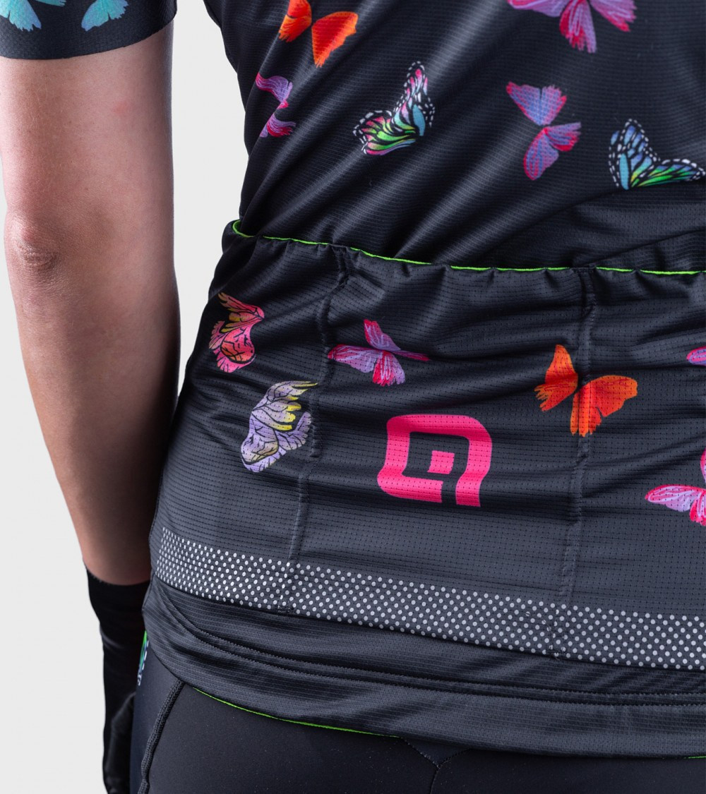 Letní cyklistický dres dámský Alé PR-R Butterfly černý