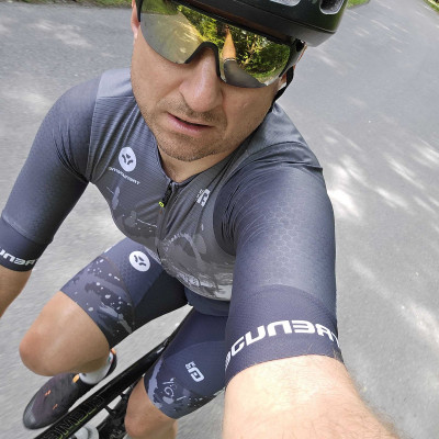 Letní cyklistický dres pánský Alé Cycling PR-S 2.0 Trenujeme šedý