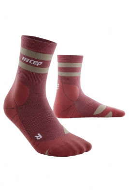 Vysoké kompresní outdoorové ponožky CEP Merino růžové