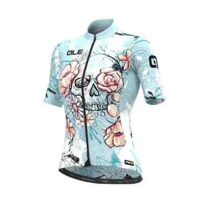 Letní dámský cyklistický dres Alé Cycling PRR Skull Lady modrý