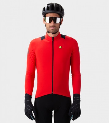 Zateplený zimní cyklistický dres pánský Alé Cycling K-IDRO Klimatik červený