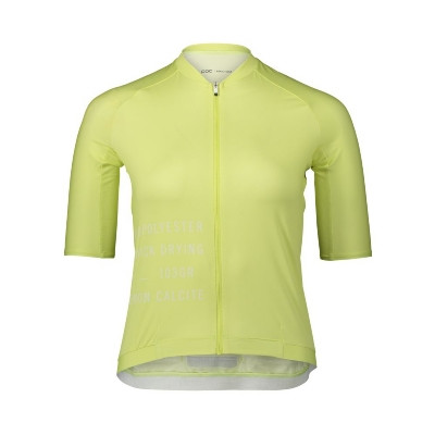 Letní cyklistický dres dámský POC Pristine Print Jersey Lemon Calcite