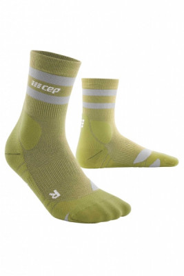 Vysoké kompresní outdoorové ponožky CEP Merino zelené