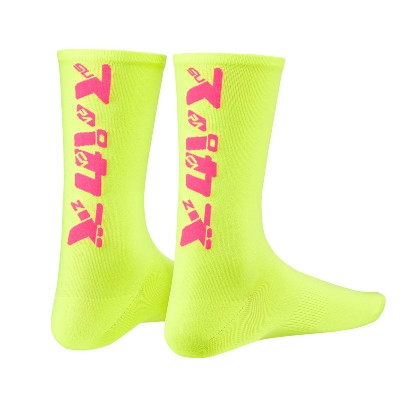Cyklistické ponožky Supacaz Katakana žluté/růžové