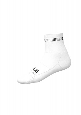 Cyklistické ponožky Alé Logo Q-Skin Socks bílo/černé