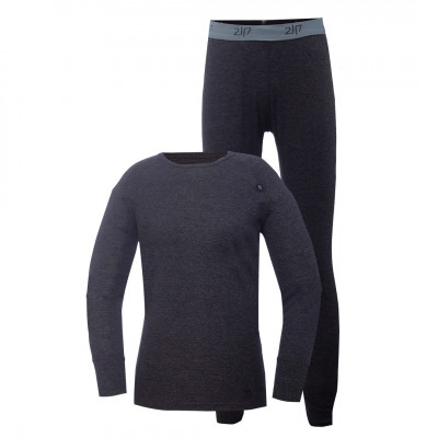 Outdoorová funkční vrstva dětská 2117 Pauki Merino - set tričko a kalhoty šedá