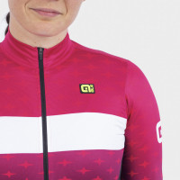 Zateplený cyklistický dres Ale Cycling dámsky PR-R Stars čierny/ružový