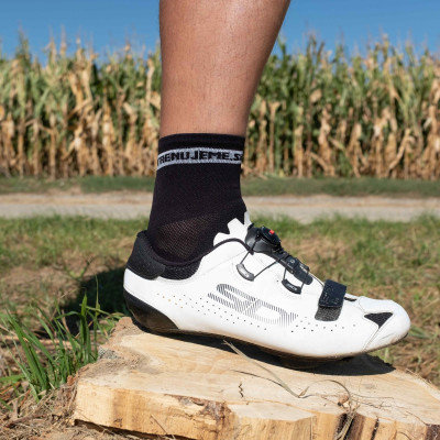 Letné cyklistické ponožky Alé Q-skin Trenujeme unisex strední - 8cm - černé