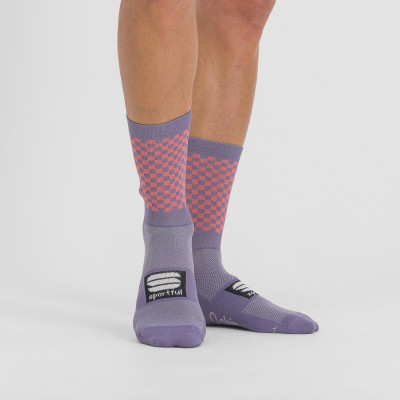 Letní cyklistické ponožky Sportful Checkmate fialové