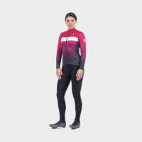 Zateplený cyklistický dres Ale Cycling dámsky PR-R Stars čierny/ružový