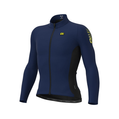 Zimní cyklistický dres pánský Alé Cycling R-EV1 Clima Protection 2.0 Warm Race modrý