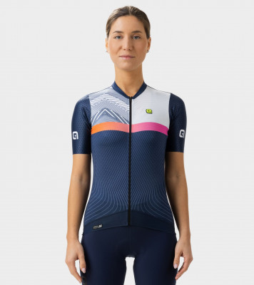 Letní cyklistický dres dámský Alé Cycling Zig Zag PR-S modrý