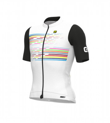 Letní cyklistický dres pánský Alé Cycling PR-S Logo biely/černý