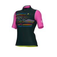 Letný cyklistický dámsky dres Alé Cycling PR-S Logo Lady tmavozelený 3d front