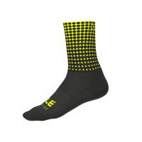 Cykloponožky ALÉ DOTS SUMMER SOCKS čierno-fluo žlté