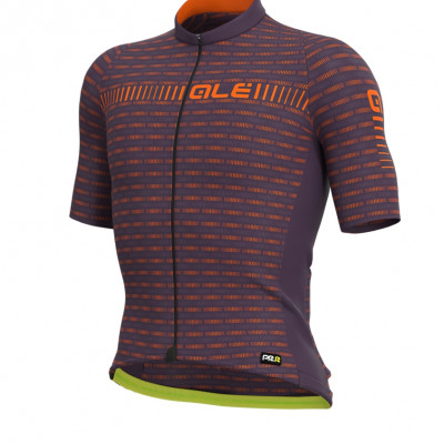 Letní cyklistický dres pánský Alé GRAPHICS PRR Green Road fialový/oranžový