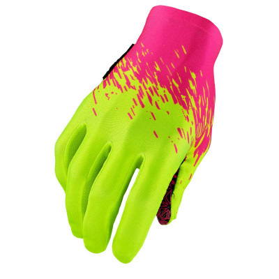 Cyklistické rukavice MTB Supacaz SupaG Long Glove růžové/žluté