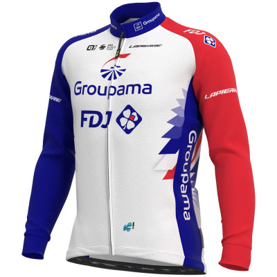 Zimní cyklistický dres pánský ROBNÉ GROUPAMA FDJ 2021 bílý / červený