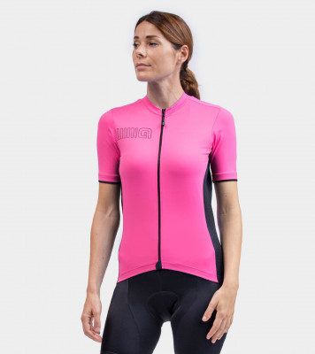 Letní cyklistický dámský dres Alé Cycling Solid Color Block Lady růžový