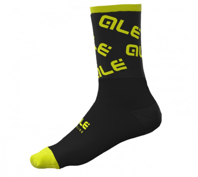 Zimní cyklistické ponožky ALÉ ACCESSORI LOGO černé / žluté