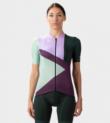 Letní cyklistický dámský dres Alé Cycling Solid Next fialový/zelený