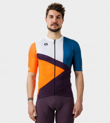 Letní cyklistický pánský dres Alé Cycling Solid Next bílý/modrý/oranžový