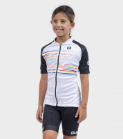 Letní cyklistický dres dětský Alé Kids Logo bílý