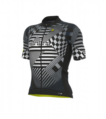 Letní pánský cyklistický dres Alé Cycling PR-S Checker šedý