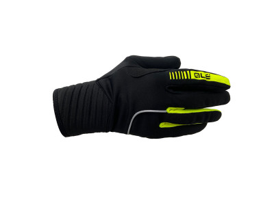 Zimní cyklistické rukavice Alé Windprotection černé/žluté