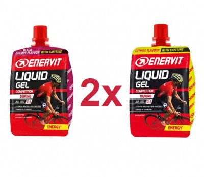 ENERVIT Liquid Gel Competition s kofeinem - mix příchutí (2x 2 ks)