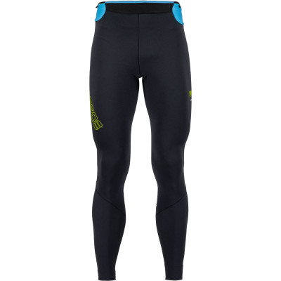 Běžecké elastické kalhoty pánské Karpos Lavaredo Winter černé/modré/žluté