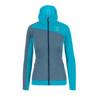 Karpos AVERAU dámska FULL-ZIP mikina s kapucňou flíska windw.blue/bachelor b.