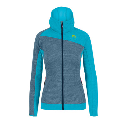 Karpos AVERAU dámska FULL-ZIP mikina s kapucňou flíska windw.blue/bachelor b.